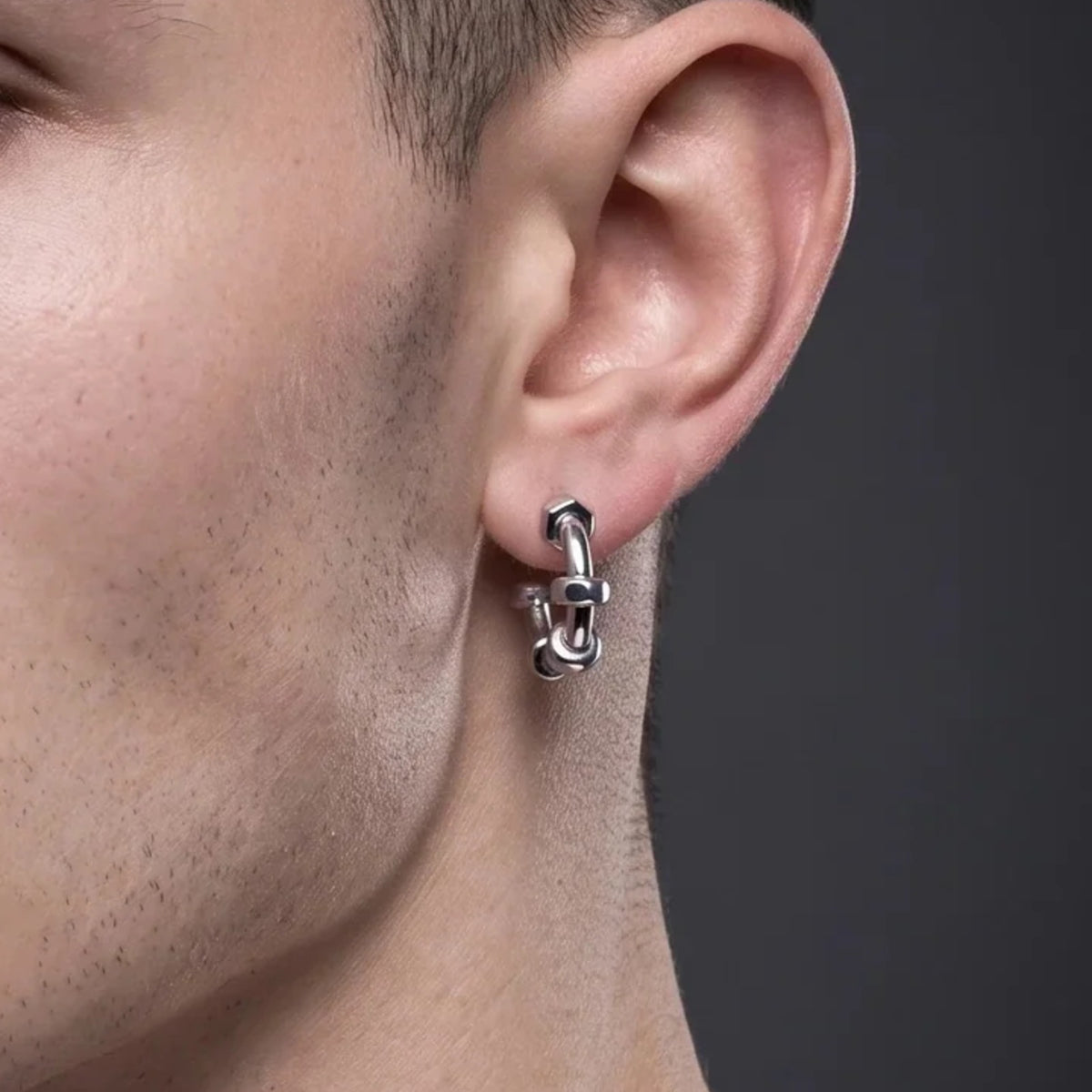 Bolt Link Hoop Earrings | Vybe Global Store