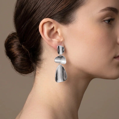 Organic Pebble Tier Drop Earrings