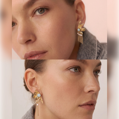 Golden Wing Fringe Earrings
