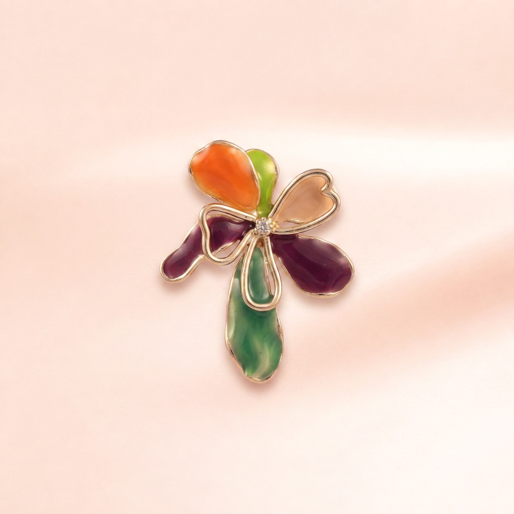 Rainbow Petal Enamel Earrings