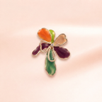 Rainbow Petal Enamel Earrings
