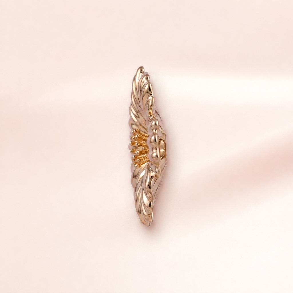 Gold Marigold Flower Stud Earrings
