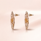 Gold Marigold Flower Stud Earrings