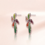 Rainbow Petal Enamel Earrings