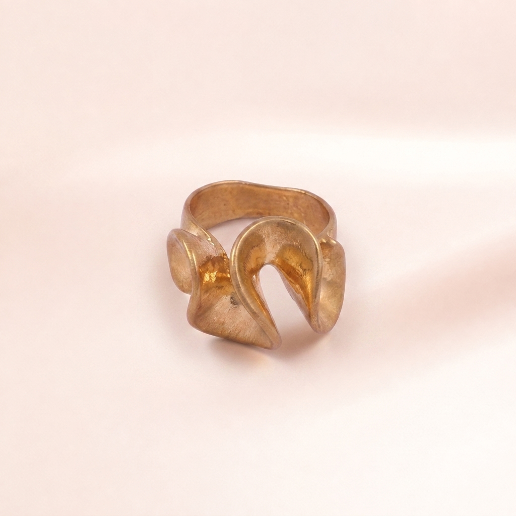 Sculptural Wave Statement Ring