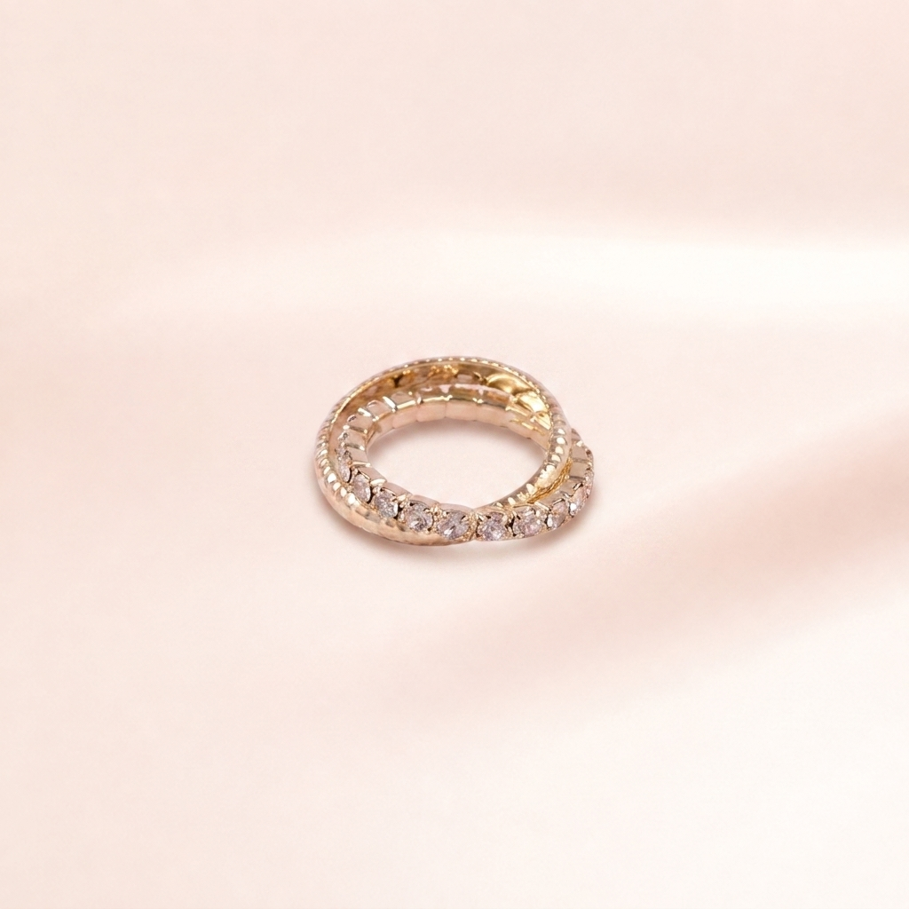 Gold Pavé Eternity Band Ring