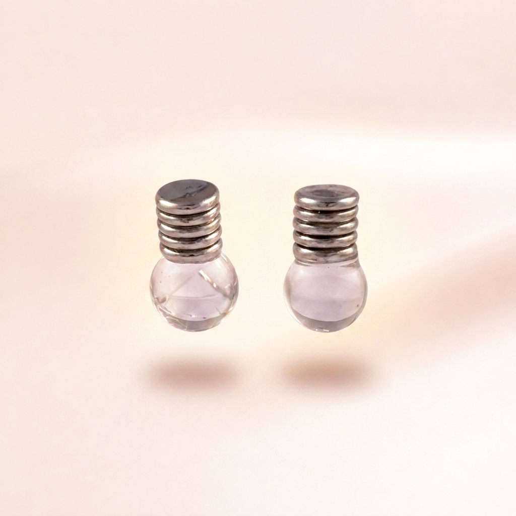 Ribbed Crystal Drop Studs