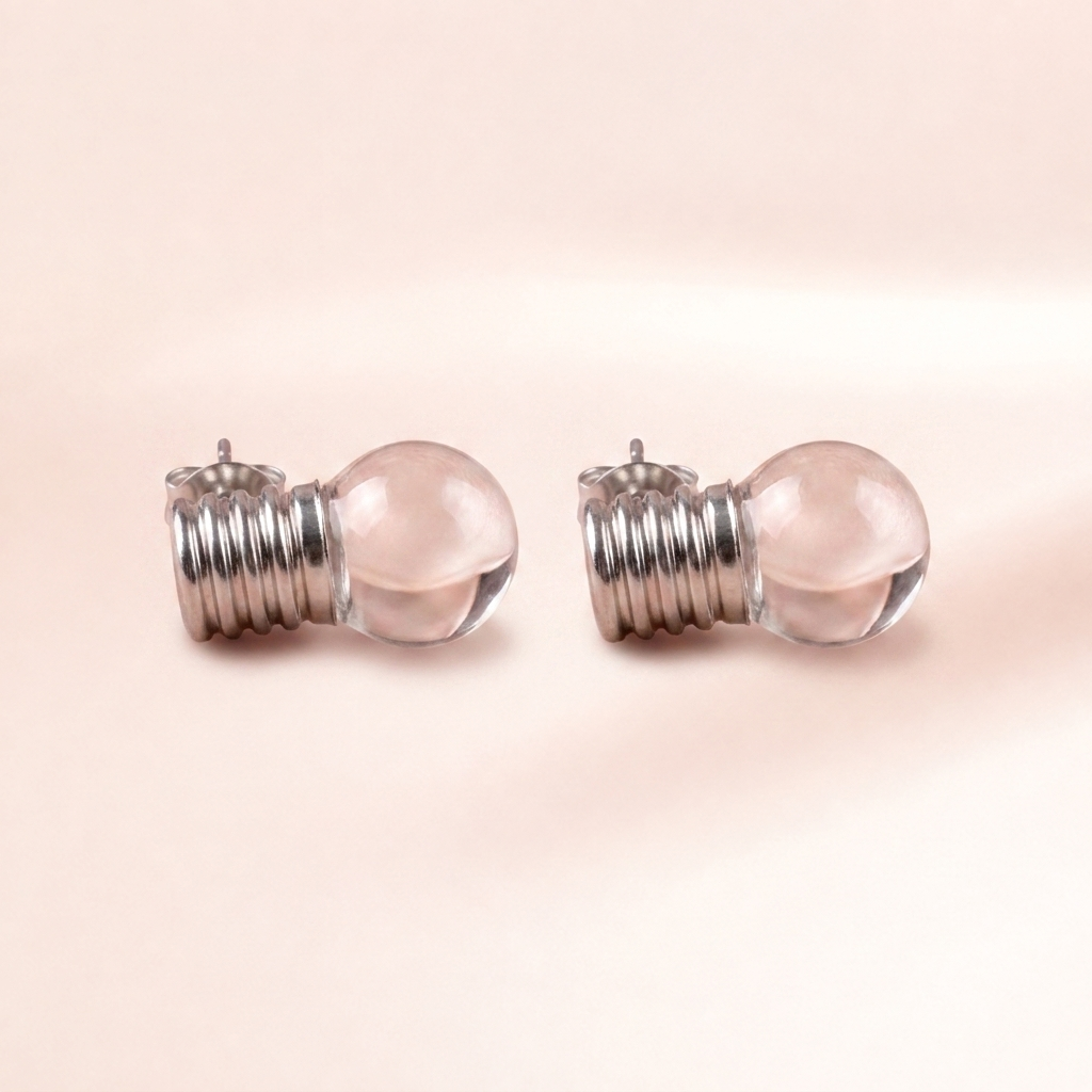 Ribbed Crystal Drop Studs