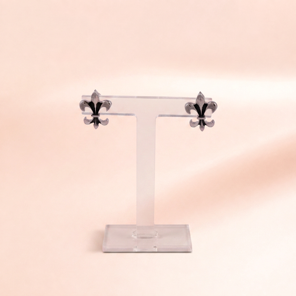 Fleur-de-Lis Enamel Studs
