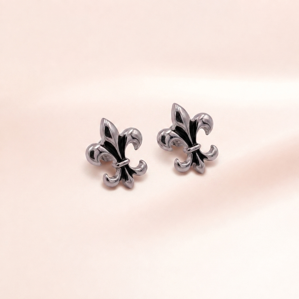 Fleur-de-Lis Enamel Studs