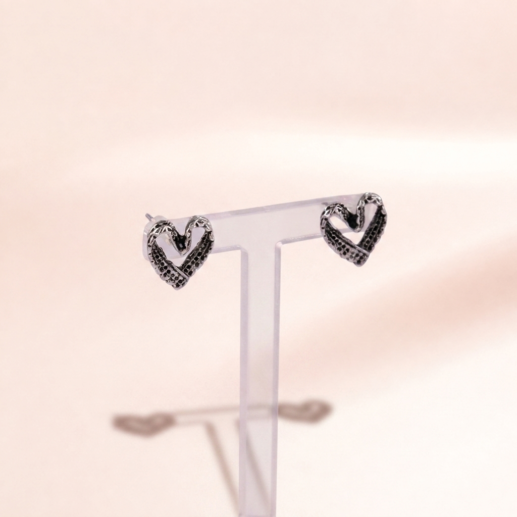 Textured Heart Studs