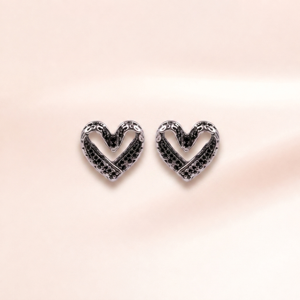 Textured Heart Studs