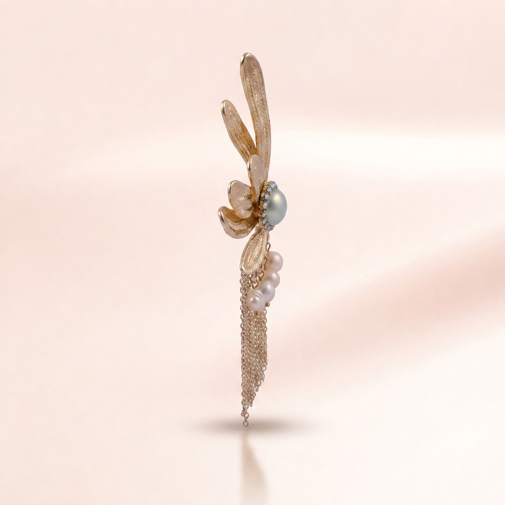 Golden Wing Fringe Earrings