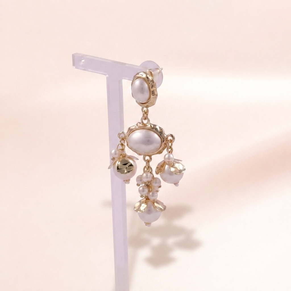 Baroque Pearl Cascade Earrings