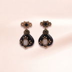 Antique Onyx Teardrop Earrings
