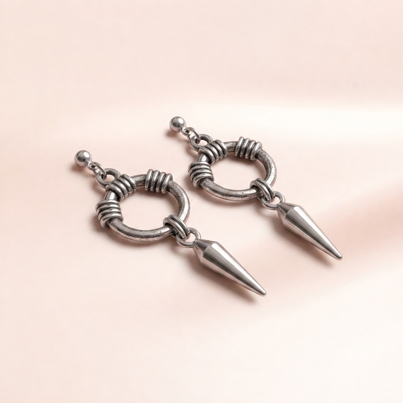 Barbed Wire Spike Drop Earrings