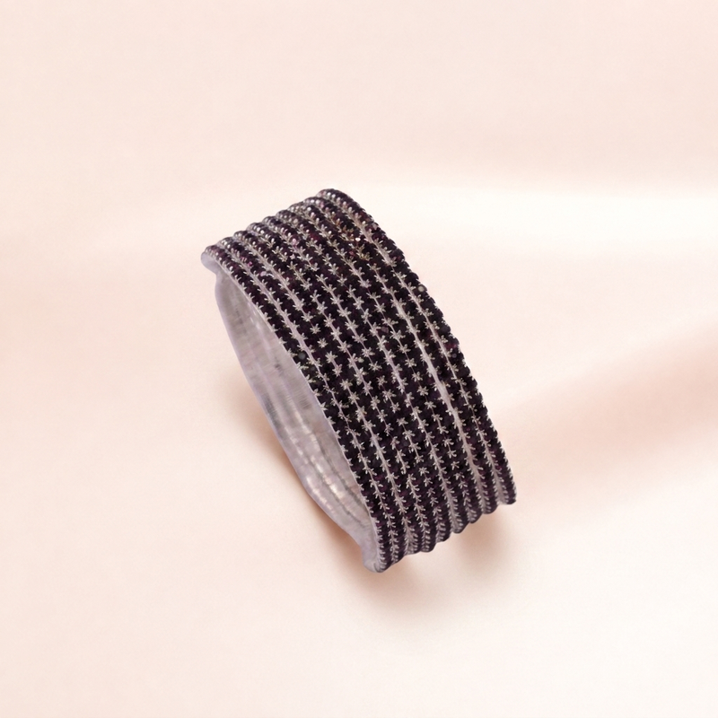 Silver Pavé Black Onyx Bangle