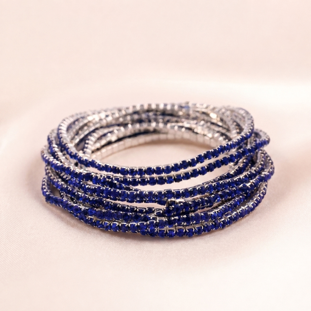 Sapphire Crystal Stretch Bracelet | Vybe Global Store - Image 4