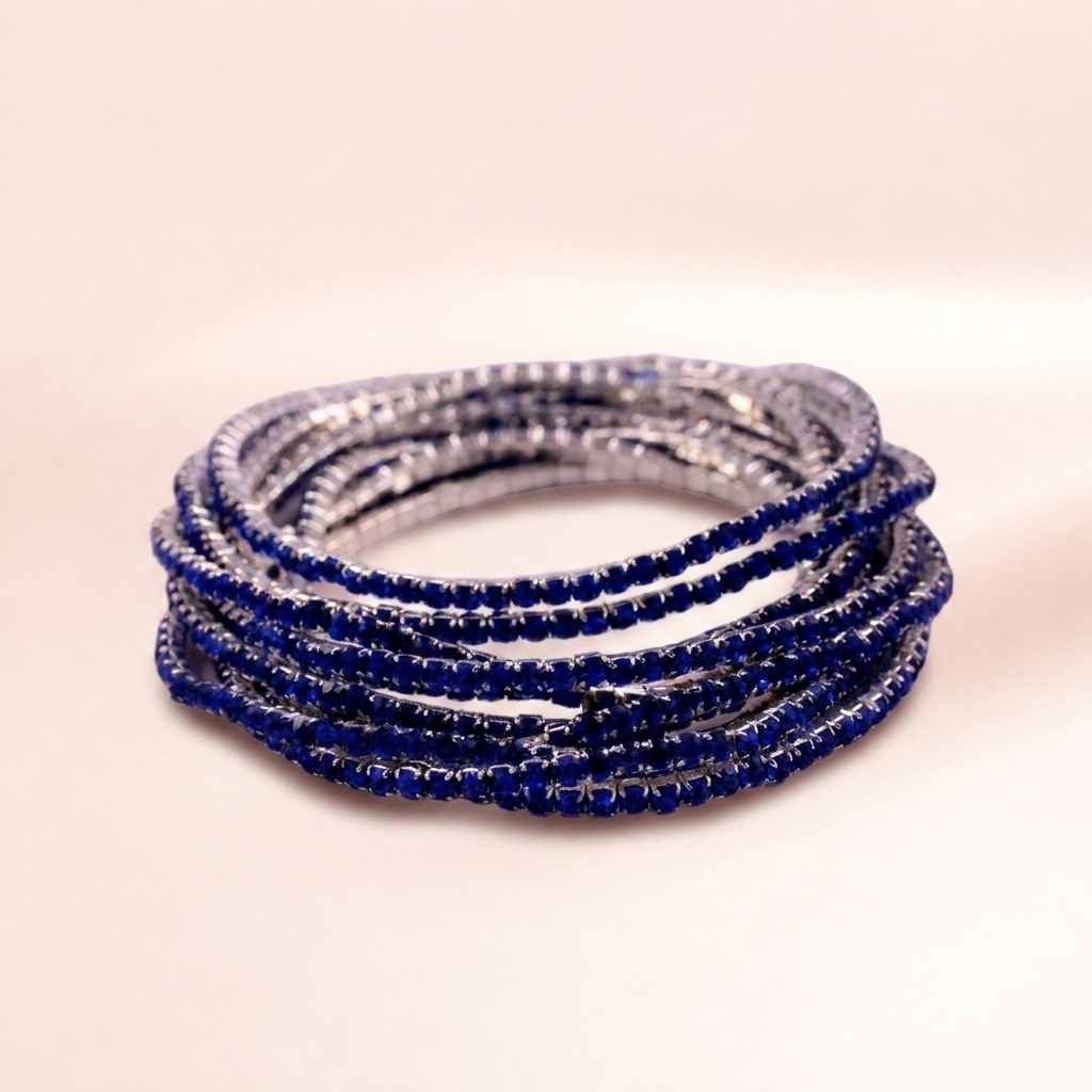 Sapphire Crystal Stretch Bracelet | Vybe Global Store - Image 2