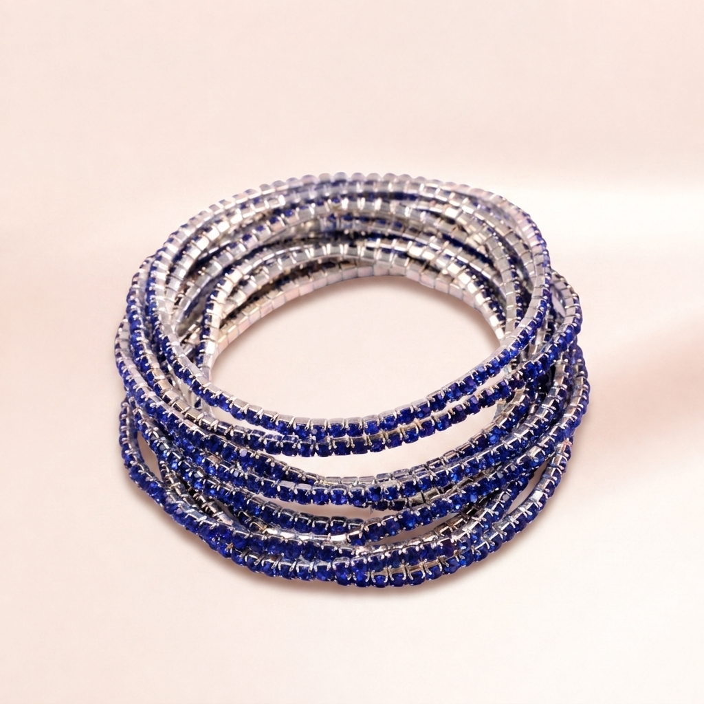 Sapphire Crystal Stretch Bracelet | Vybe Global Store - Image 3