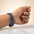 Iridescent Teal Crystal Stretch Bracelet Set
