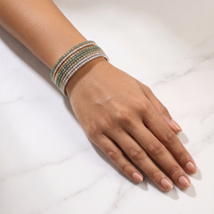 Two-Tone Iridescent Crystal Stretch Bracelet