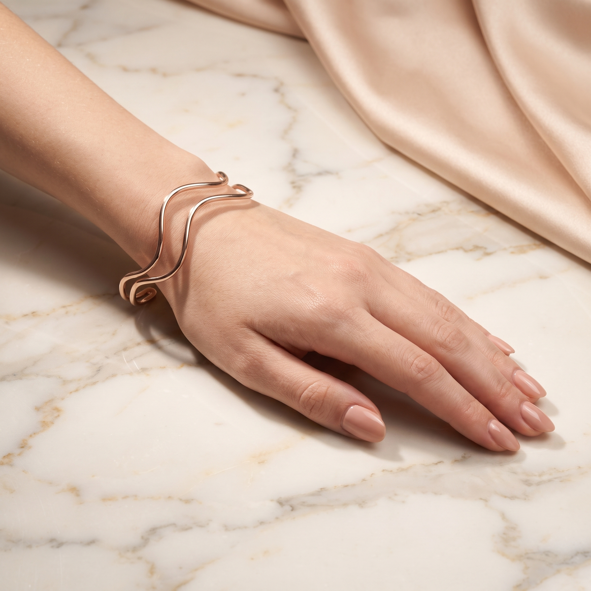 Wave Wire Cuff Bracelet