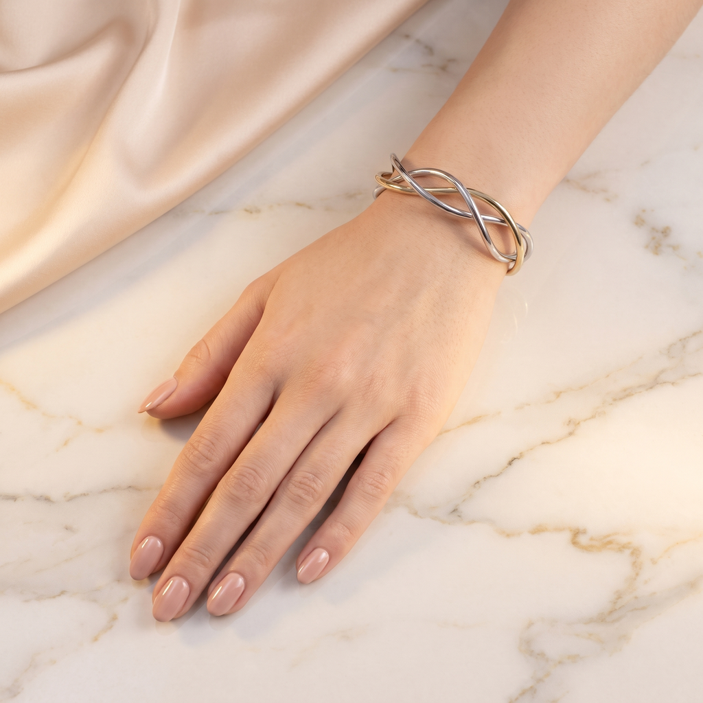 Two-Tone Woven Cuff Bracelet