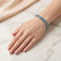 Silver Aquamarine Crystal Tennis Bracelet