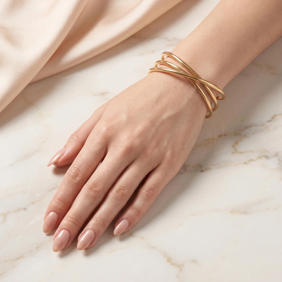 Crossover Wire Cuff Bracelet
