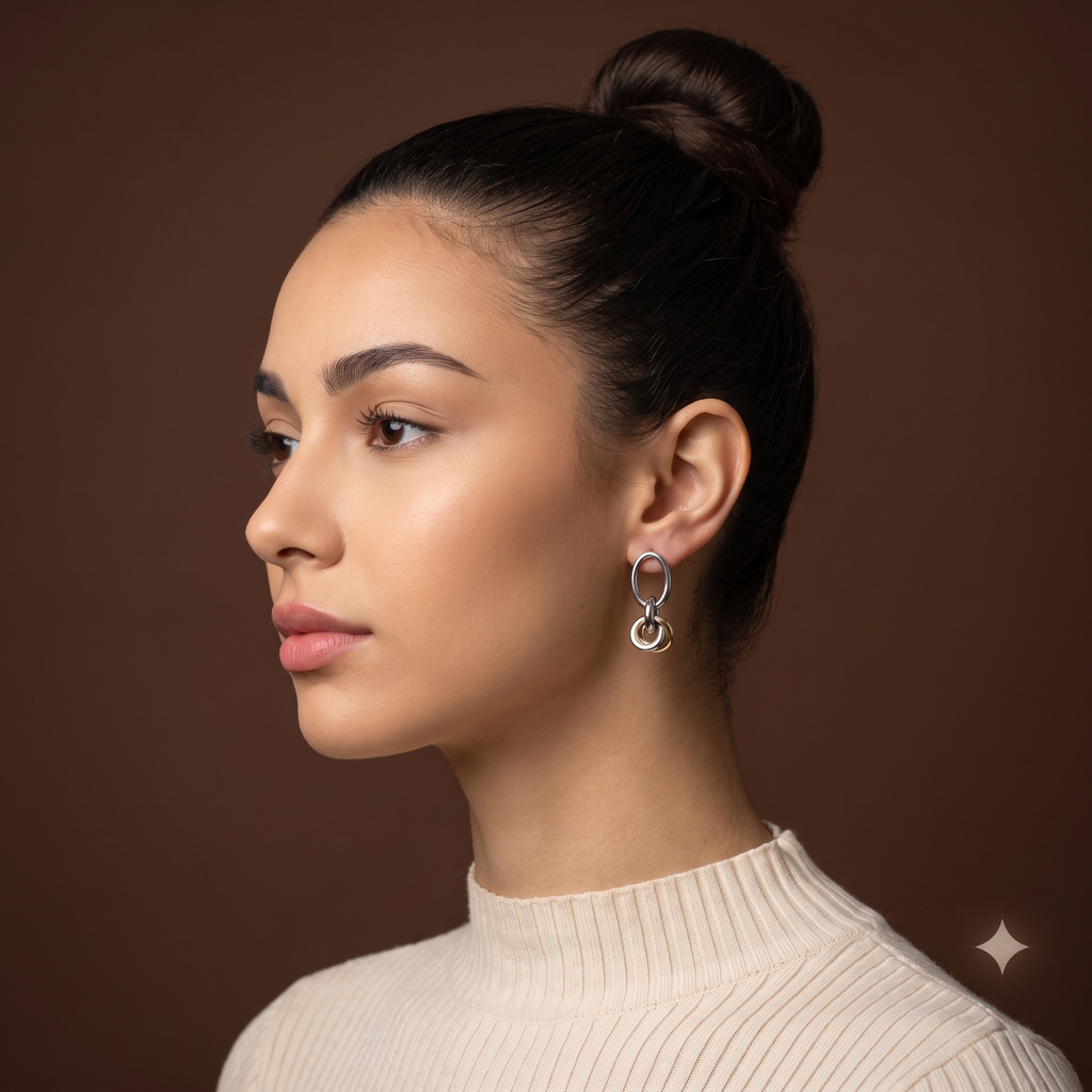 Duo Link Drop Earrings