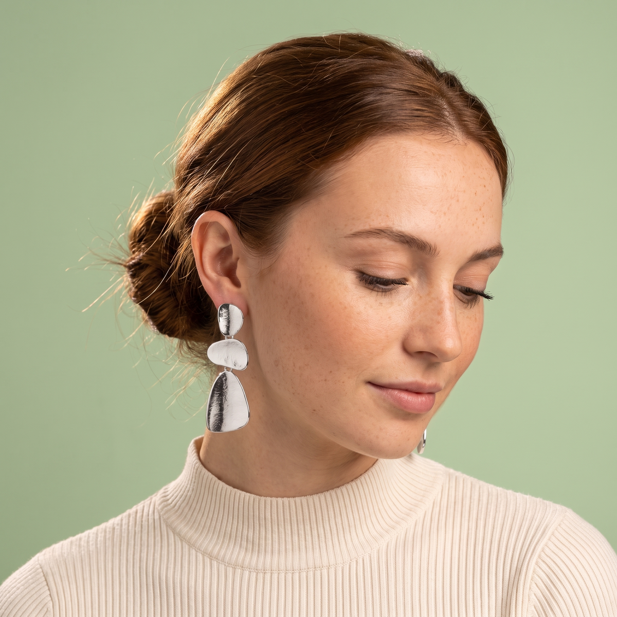 Organic Pebble Tier Drop Earrings