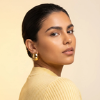 Gold Sculptural Puff Stud Earrings | Vybe Global Store - Image 7