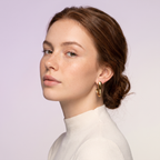 Two-Tone Ribbed Hoop Earrings