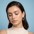 Gold Baguette Heart Earrings