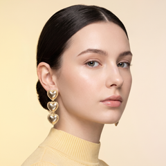 Triple Heart Drop Earrings