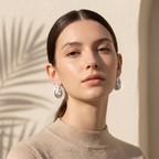 Pearl Studded Teardrop Stud Earring