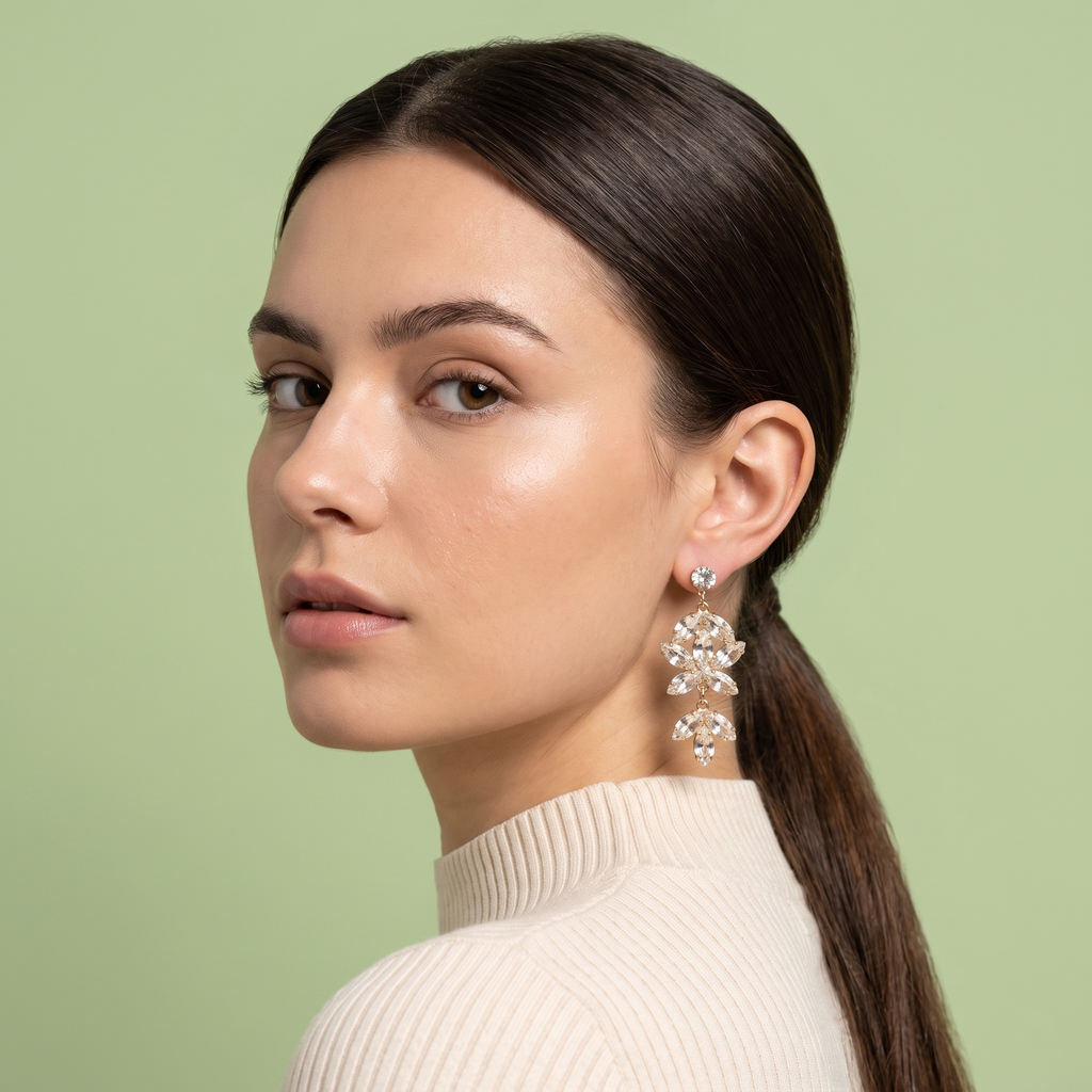 Crystal Blossom Chandelier Earrings