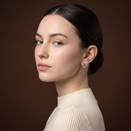 Gold Heart Crystal Stud Earrings | Vybe Global Store - Image 9