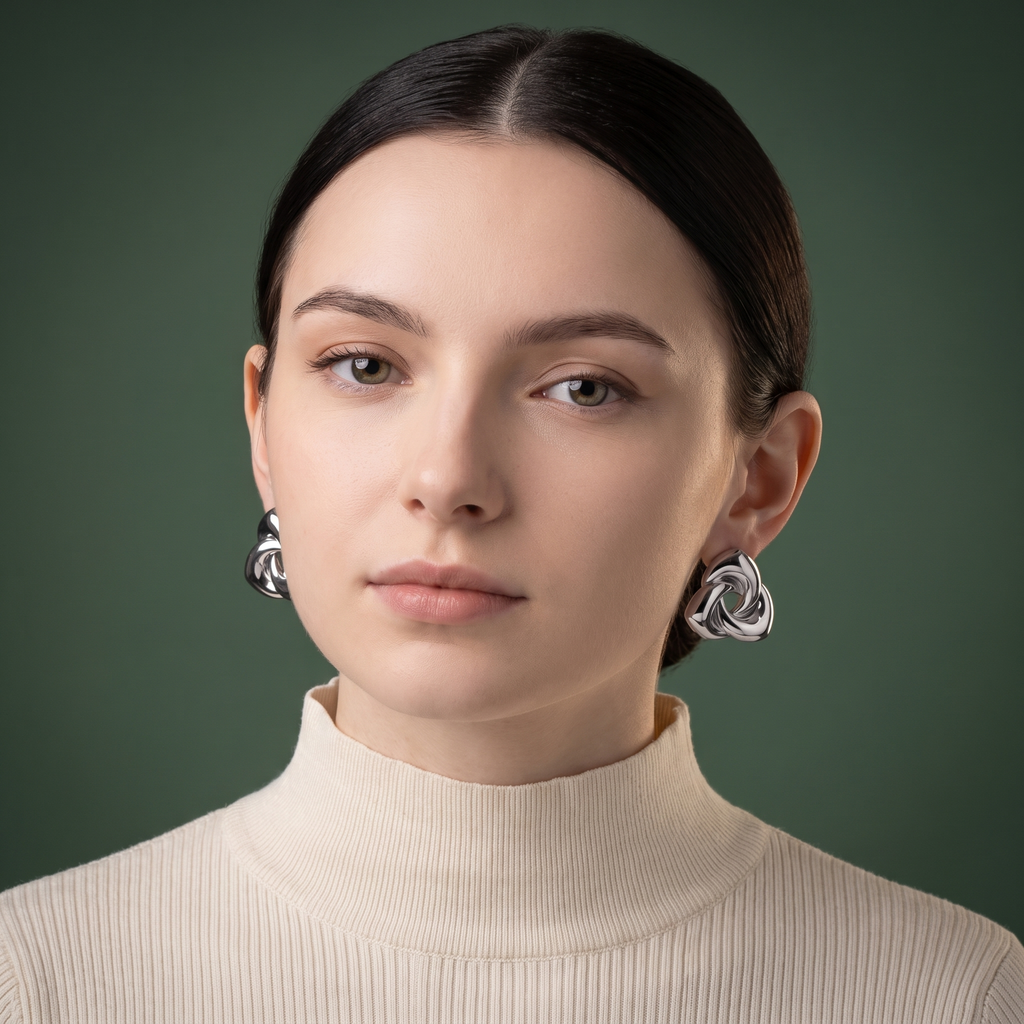 Chunky Twisted Knot Stud Earrings