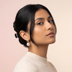 Gold Textured Drop Pearl Earrings | Vybe Global Store - Image 9