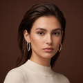 Two-Tone Pavé Marquise Hoop Earrings