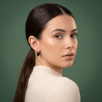Mismatched Heart Hoop Earrings Black