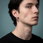 Silver Chunky Chain Hoop Earrings for Men | Vybe Global Store