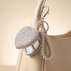 Rhinestone Compact Mirror Bag Charm