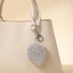 Rhinestone Compact Mirror Bag Charm - Oval | Vybe Global Store - Image 4