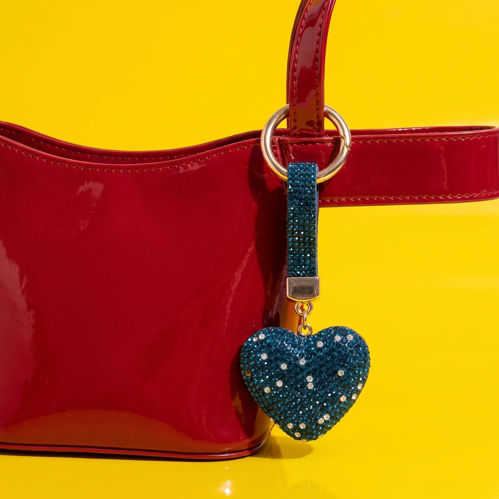 Rhinestone Heart Keychain & Bag Charm | Vybe Global Store
