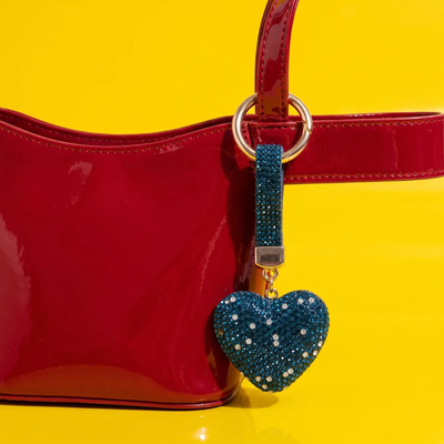 Rhinestone Heart Keychain & Bag Charm