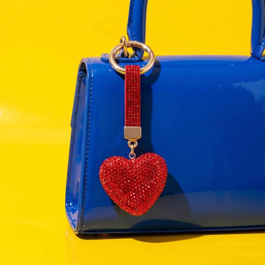 Rhinestone Heart Keychain & Bag Charm | Vybe Global Store - Image 3