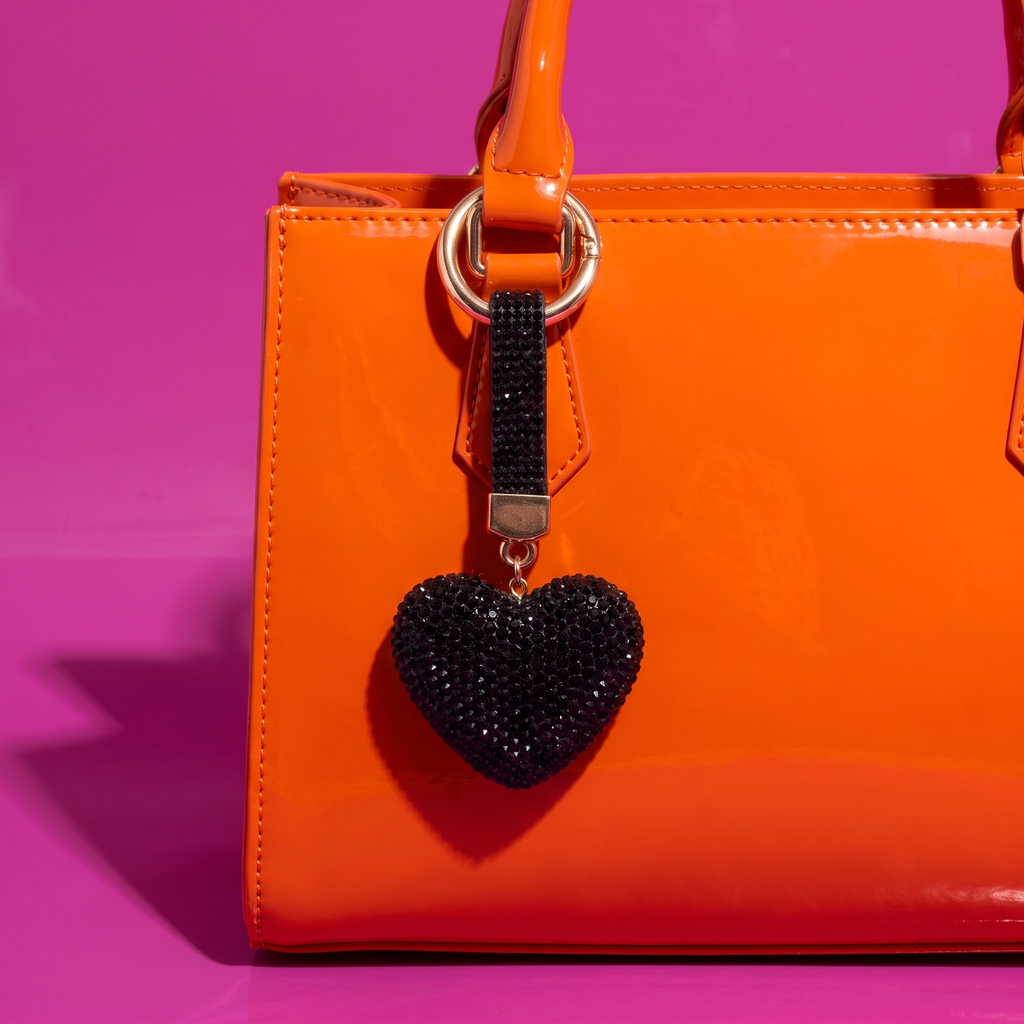Rhinestone Heart Keychain & Bag Charm – Vybe Global Store